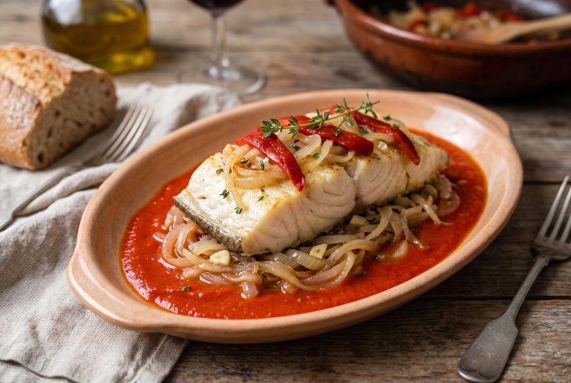 receta de bacalao encebollado